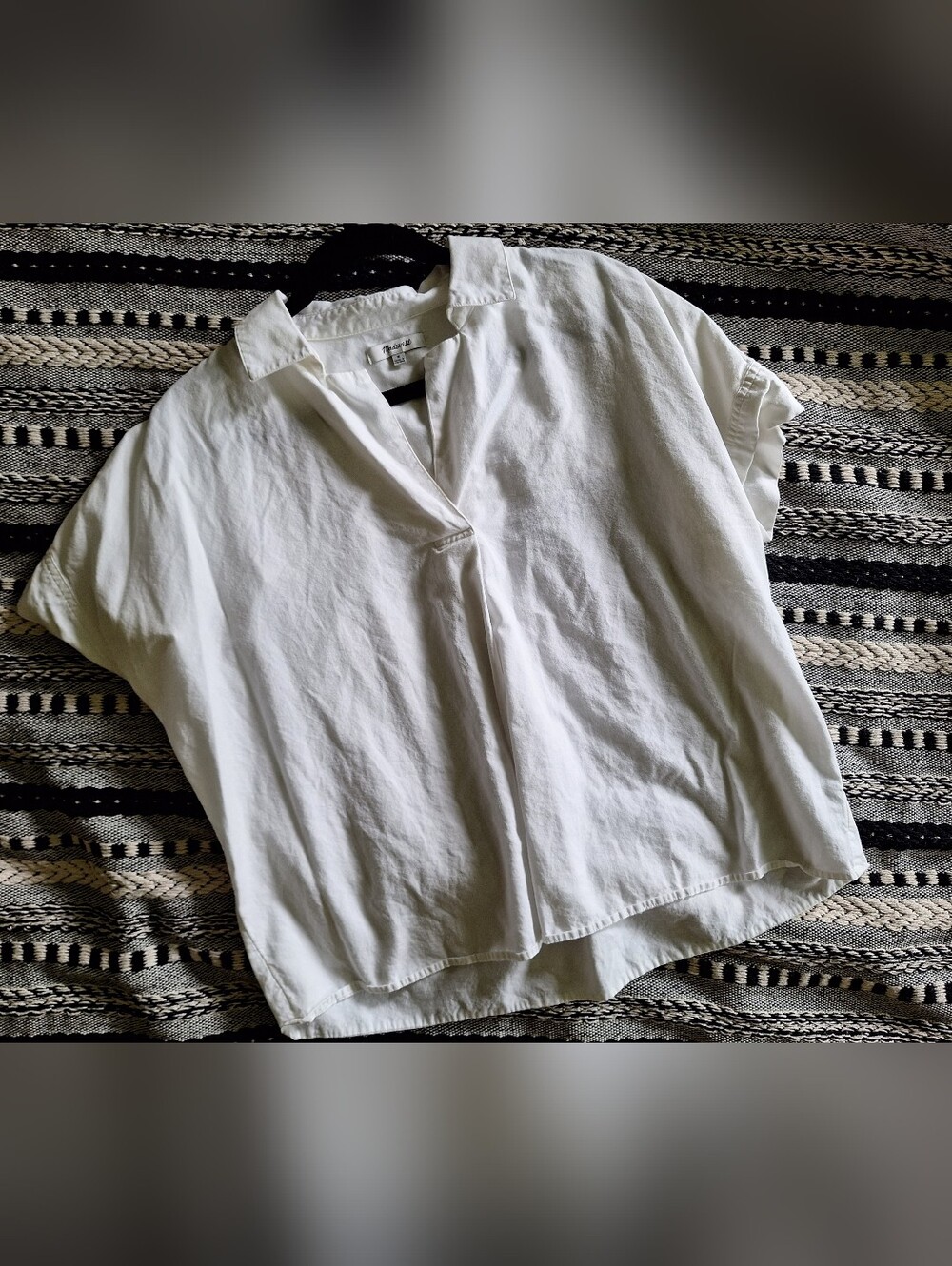 Madewell White Sleeveless Cotton Blouse